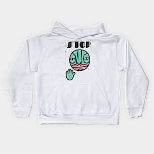 STOP - hand - face Kids Hoodie